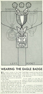 1933 Article Eagle Badge Boy Scouts America BSA Medal Uniform Clothing YBSA1
