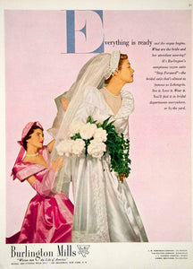 1949 Ad Burlington Mills Rayon Satin Fabric Wedding Dress Bride Brides –  Period Paper Historic Art LLC