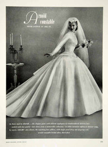 1956 Ad Vintage Wedding Dress Gown Bride Veil Bridal Fashion Arnold YBSM1