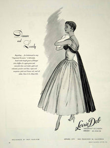 1956 Ad Vintage Lorrie Deb Bridesmaid Dress Gown May Barlow Fashion YB –  Period Paper Historic Art LLC