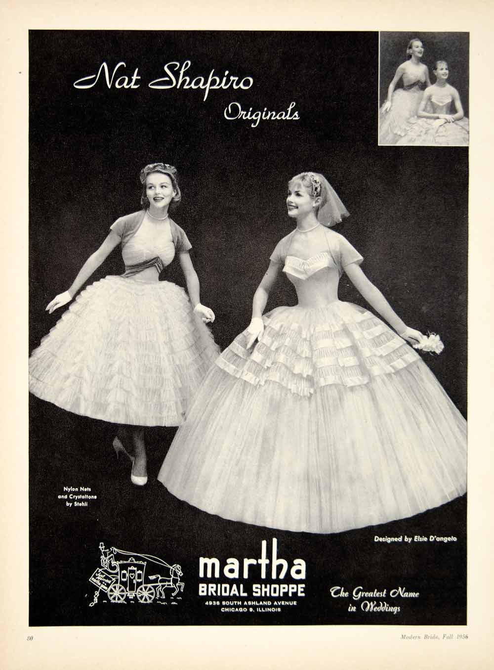 1956 Ad Nat Sapiro Elsie D'Angelo Wedding Dress Gown Bridal Bride YBSM2
