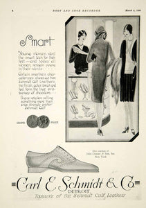 1929 Ad Calf Leather Carl E. Schmidt Fashion Women Shoe Accessories Art YBSR1