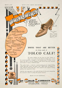 1929 Ad TOLCO Light Weight Colored Calf Ohio Leather Company Shoe Fashion YBSR1