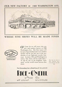 1929 Ad Rice O'Neill Fashionable Footwear Shoe Factory Saint Louis YBSR1
