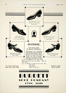 1929 Ad Burdett Shoe Company Lynn Massachusetts Fashion Footwear Women YBSR1