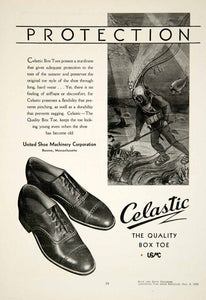 1929 Ad Celastic Quality Box Toe Shoe United Machinery Boston Scuba Diver YBSR1