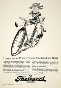 1930 Ad Thorogood Children Shoes Bicycle Albert H. Weinbrenner Girl YBSR1