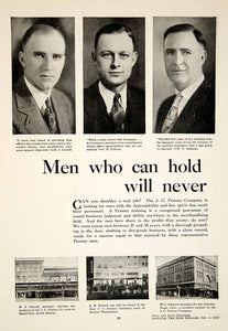 1930 Ads J. C. Penny Department Store Job Recruitment Business Men Suit YBSR1