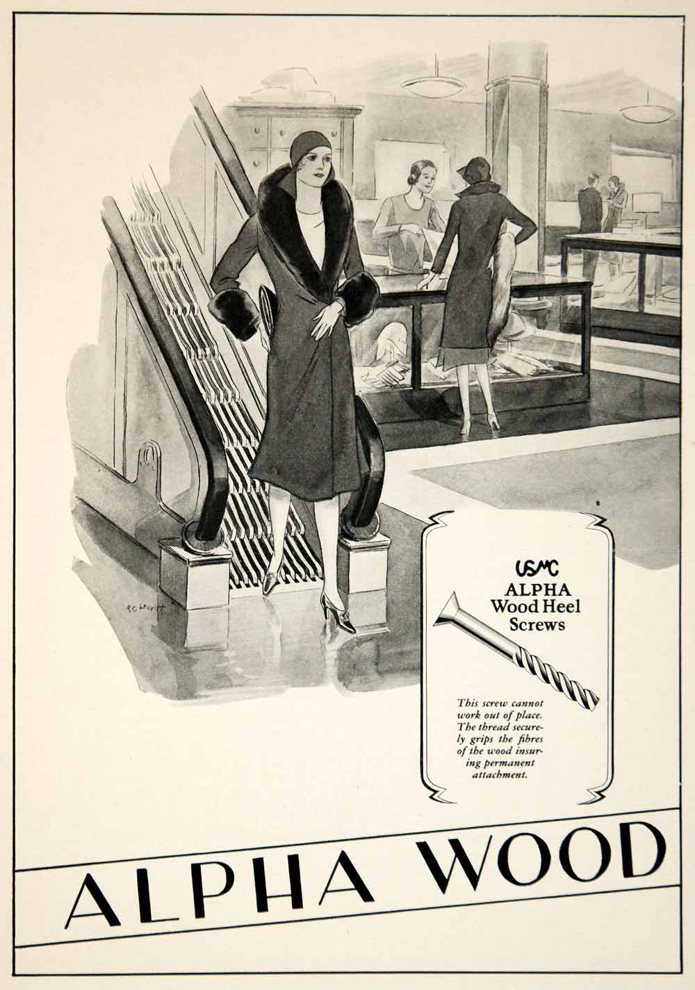 1930 Ads Alpha Wood Heel Screws United Shoe Machinery Corporation R. C YBSR1