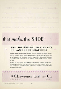 1930 Ads A C Lawrence Leather Company Cityscape Shoemaker Shoes Typography YBSR1