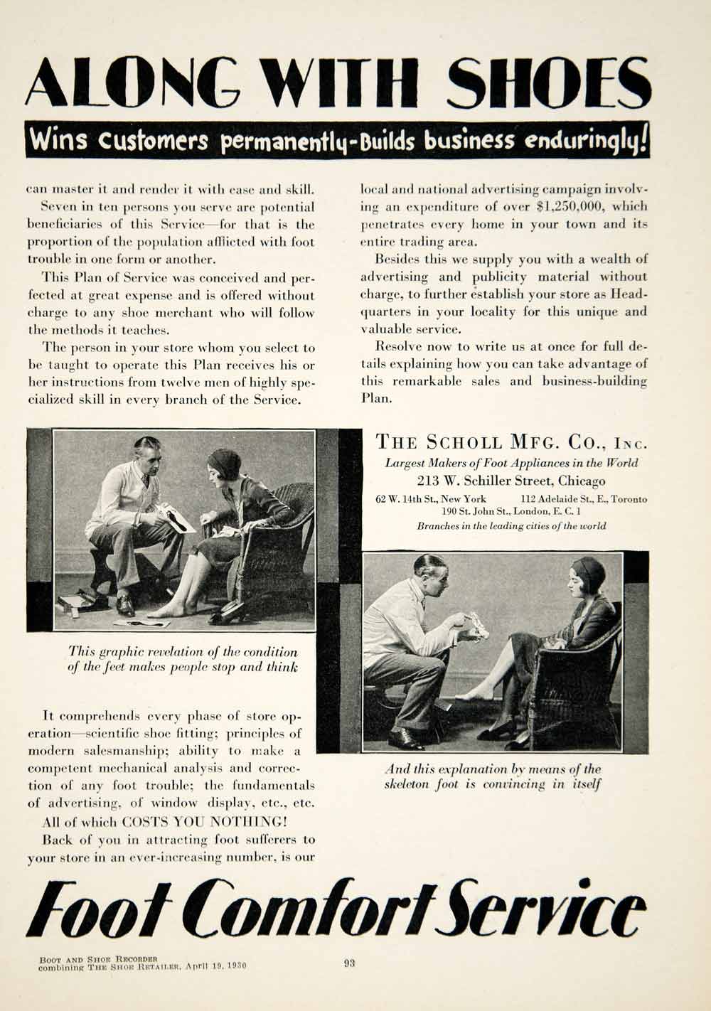 1930 Ads Dr. Scholl's Foot Comfort Service Feet Art Deco Fashion Foot YBSR1