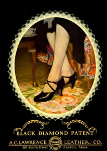 1929 Ads Black Diamond Patent High Heels Shoe A C Lawrence Leather Women YBSR1