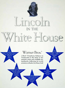 1939 Ad Movie Lincoln in the White House Movie Short Vitagraph Warner YBX1