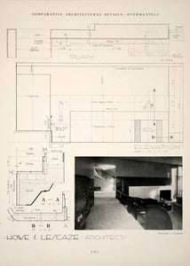 1937 Print Howe Lascaze Overmantel Plan Richard Dooner Architecture YCA1