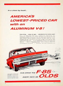 1962 Ad Oldsmobile F85 Sports Car Aluminum V8 Engine GM Red Cutlass Olds F YCD1