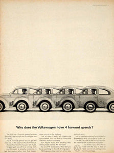 1963 Ad Volkswagen Beetle 2 Door 4 Forward Speeds Subcompact Car Saloon YCD2 - Period Paper
