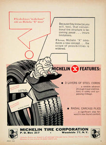1963 Ad Michelin X Car Tires Steel Cord Radial Carcass Plies Rubber YCD2