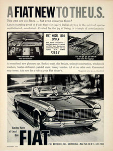 1963 Ad 1964 Fiat Model 1500 Spider 2 Door Coupe Convertible Sports Car YCD2