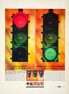1963 Ad Ford Autolite Spark Plugs Traffic Stoplight Automotive Engine Power YCD2