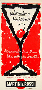 1963 Ad Martini & Rossi Vermouth Wine Alcohol Beverage Manhattan Cherry YCD2