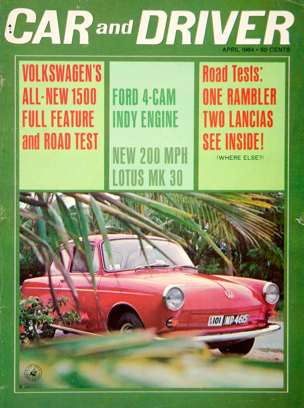 1964 Cover Car Driver Volkswagen 1500 2 Door Type 3 Notchback Sedan 1.5L H4 YCD3