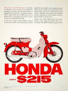 1965 Ad Honda 50 Motorcycle 4-Stroke OHV Engine 100 W Alondra Gardena YCD3