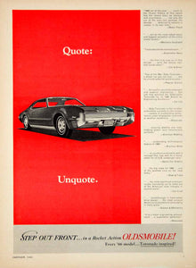 1966 Ad Oldsmobile Toronado 2 Door Coupe Full Size Luxury Car GM 425 7.0L YCD4