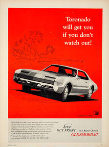 1966 Ad Oldsmobile Toronado GM 2 Door Coupe Full Size Luxury Car E-Body YCD4