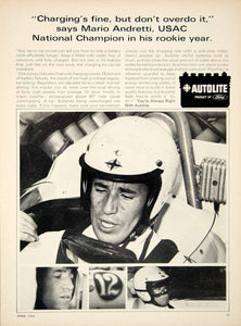1966 Ad Autolite Car Battery Racing Driver Mario Andretti USAC Automotive YCD4