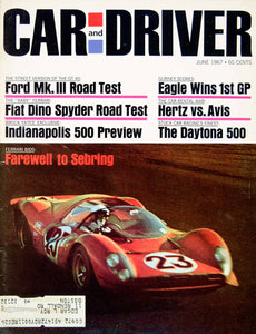 1967 Cover Car Driver Ferrari 330P4 Sebring Endurance Race Sport Import V12 YCD5 - Period Paper
