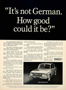 1967 Ad Renault 10 Major 1100 European Import 4 Door Sedan Family Car I4 YCD5