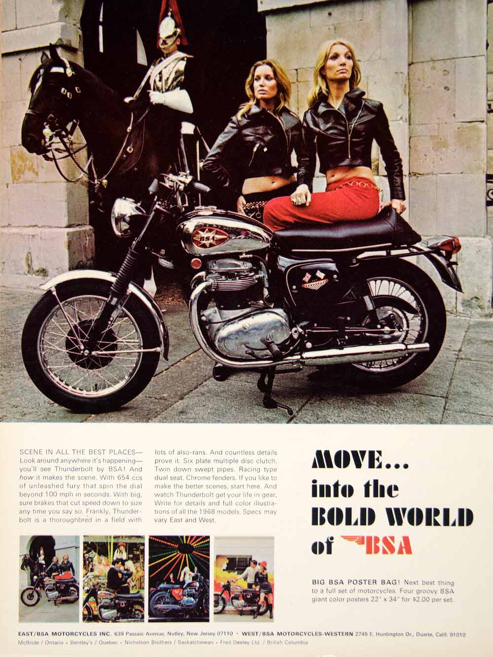 1968 Ad BSA Thunderbolt Motorcycle British Import 654cc Engine Sportbike YCD6