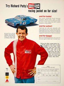 1968 Ad Richard Petty Race Car Driver Champion Spark Plug Plymouth NASCAR YCD6