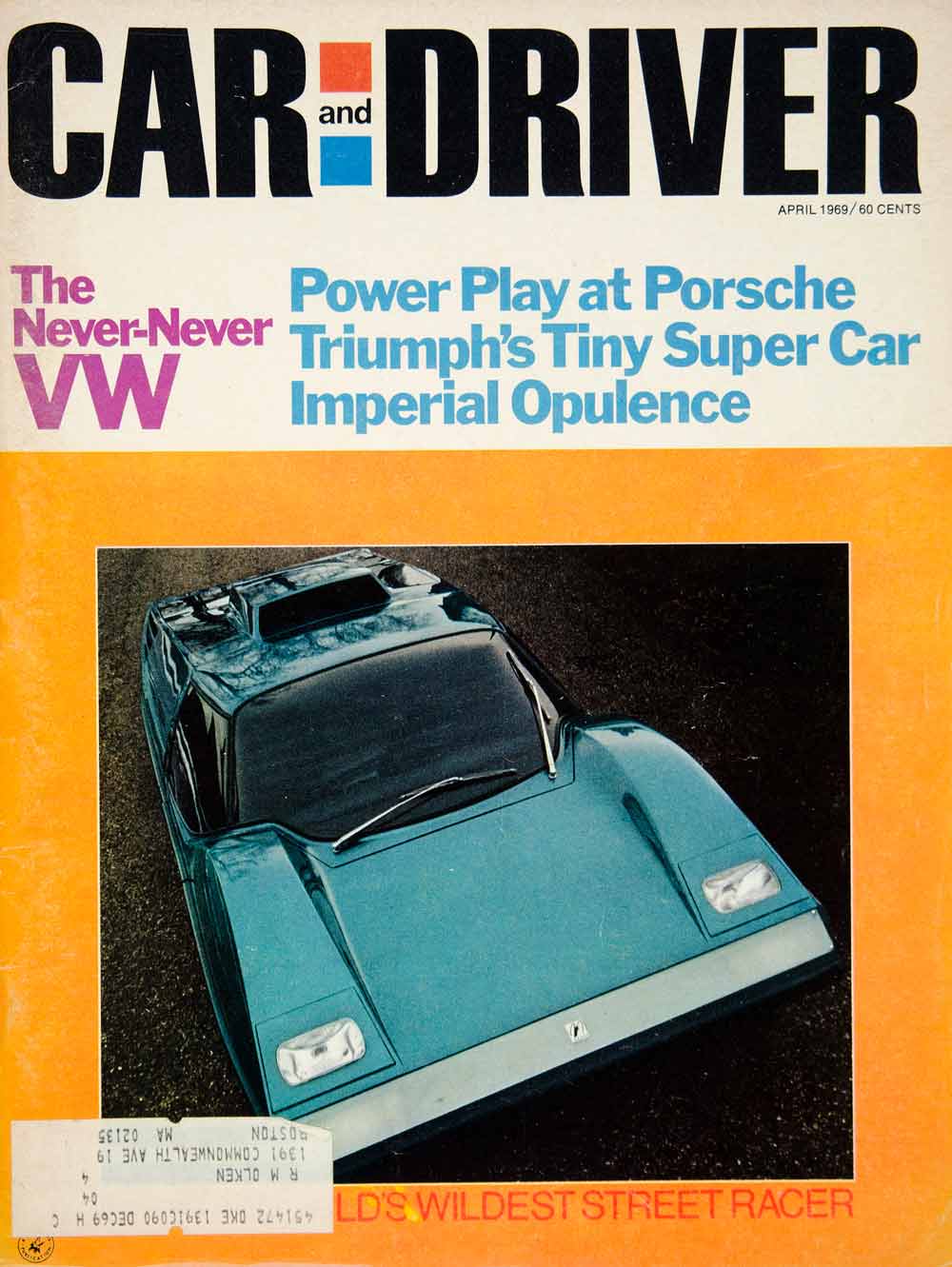 1969 Cover Car Driver McLaren MK I GT Racing Chassis 2 Door Coupe UK Import YCD7