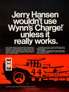 1969 Ad Wynns Charge Motor Oil Compression Restorer Engine Car Jerry Hansen YCD7