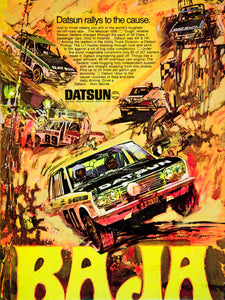 1970 Ad Datsun Pickup Truck Baja Rally Race Art David Negron Off Road YCD8