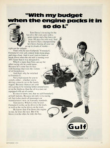 1970 Ad Gulf Formula G Motor Oil Engine Lubricant Automotive Garage Tom YCD8