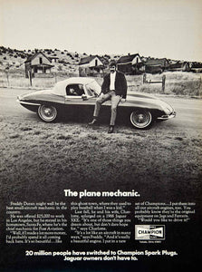 1971 Ad Champion Spark Plugs Auto Parts Freddy Duran 1966 Jaguar XKE Sports YCD8