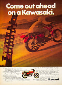 1972 Ad Kawasaki H1 Mach III Classic Motorcycle Two Stroke 500cc Engine YCD8
