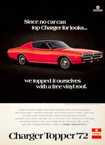1972 Ad Chrysler Dodge Charger 2 Door Hardtop Muscle Car Collector YCD8