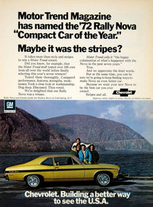 1972 Ad Chevrolet Nova Rally Sport 2Door Compact Car Hudson River Cold YCD8