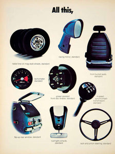 1972 Ad Honda Coupe Blue Car Classic Vintage Synchromesh Trasmission Seat YCD8