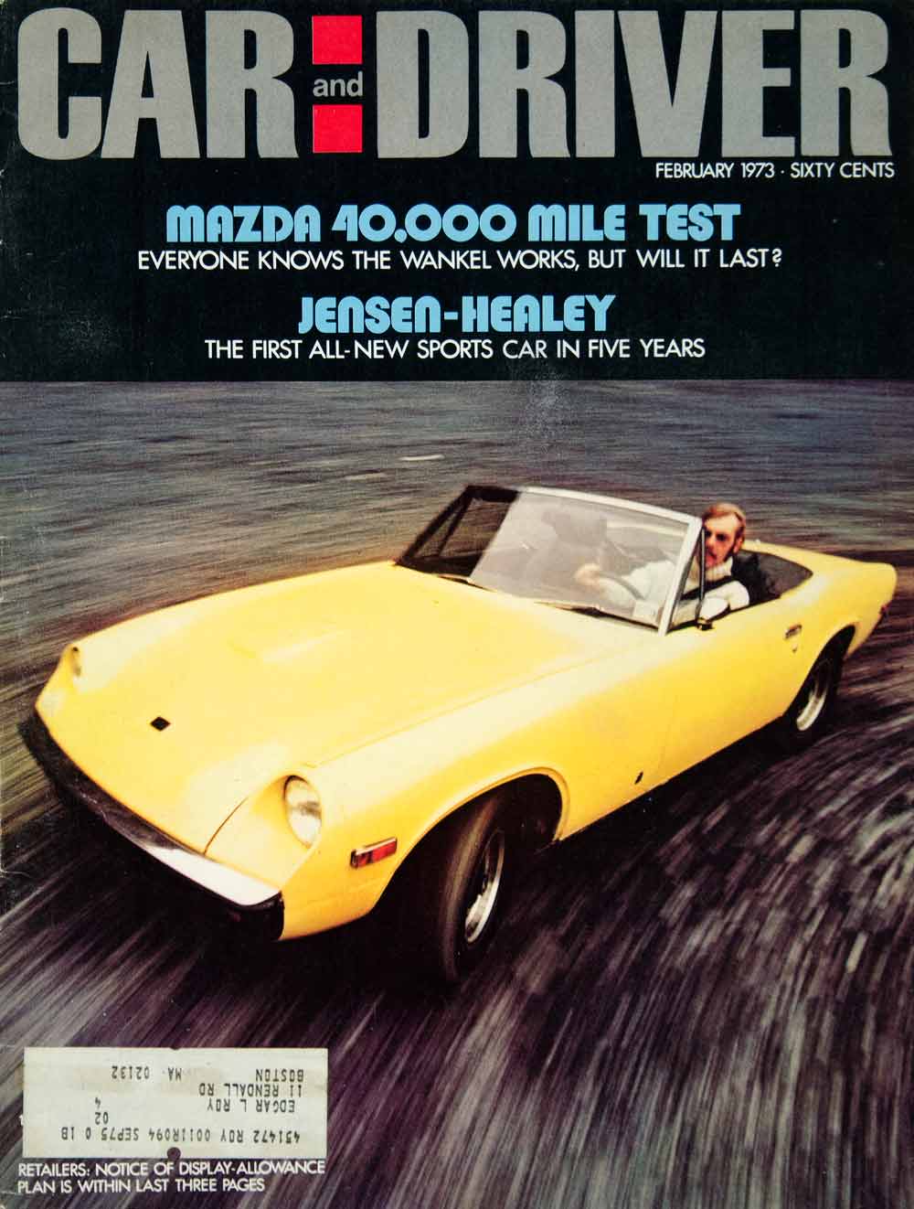 1973 Cover Car Driver Jensen-Healey 2Door Convertible Sports 1.9L Lotus 907 YCD9