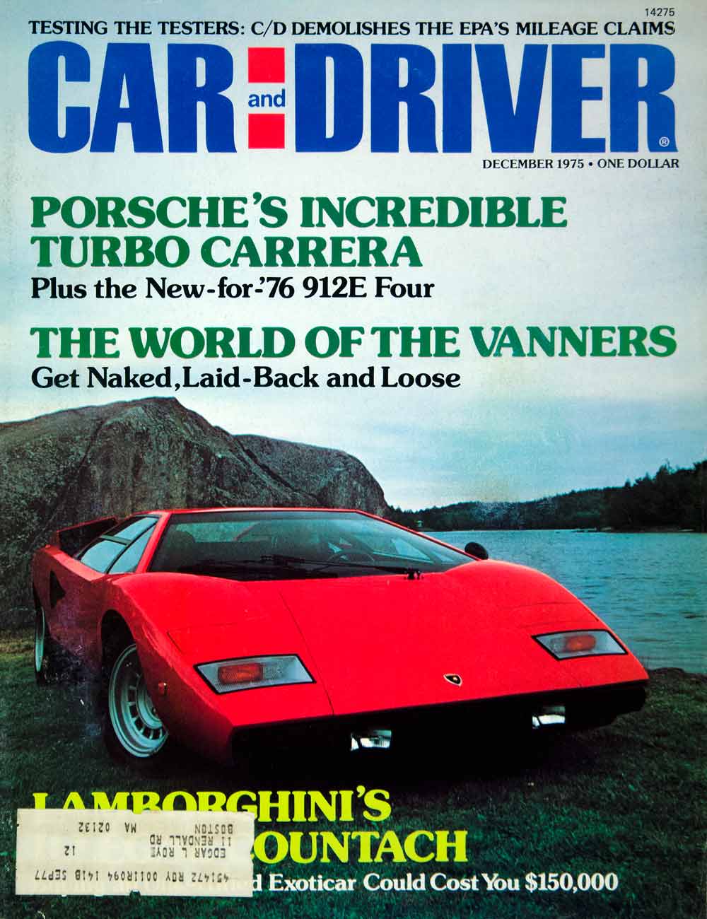 1975 Cover Car Driver 1976 Lamborghini Countach 2 Door Sport Italy Import YCD9