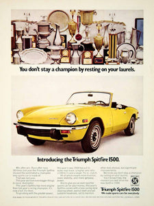 1973 Ad Triumph Spitfire 1500 2 Door Roadster UK Import Sports Car Race YCD9