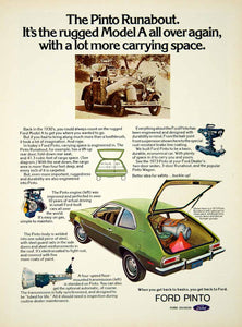 1973 Ad Ford Pinto 3Door Hatchback Subcompact Car Runabout Ivy Glow Paint YCD9