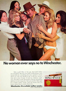 1973 Ad Winchester Little Cigars Smoking Tobacco Woman No Cowboy 20s RJ YCD9