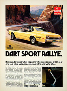 1973 Ad Dodge Dart Sport Rallye 2Door Compact Car 4th Gen 318 CID 5.2L V8 YCD9