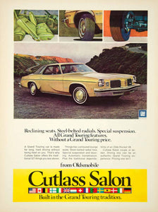 1973 Ad 1974 Oldsmobile Cutlass Salon 2 Door GM Grand Touring Car Coupe YCD9