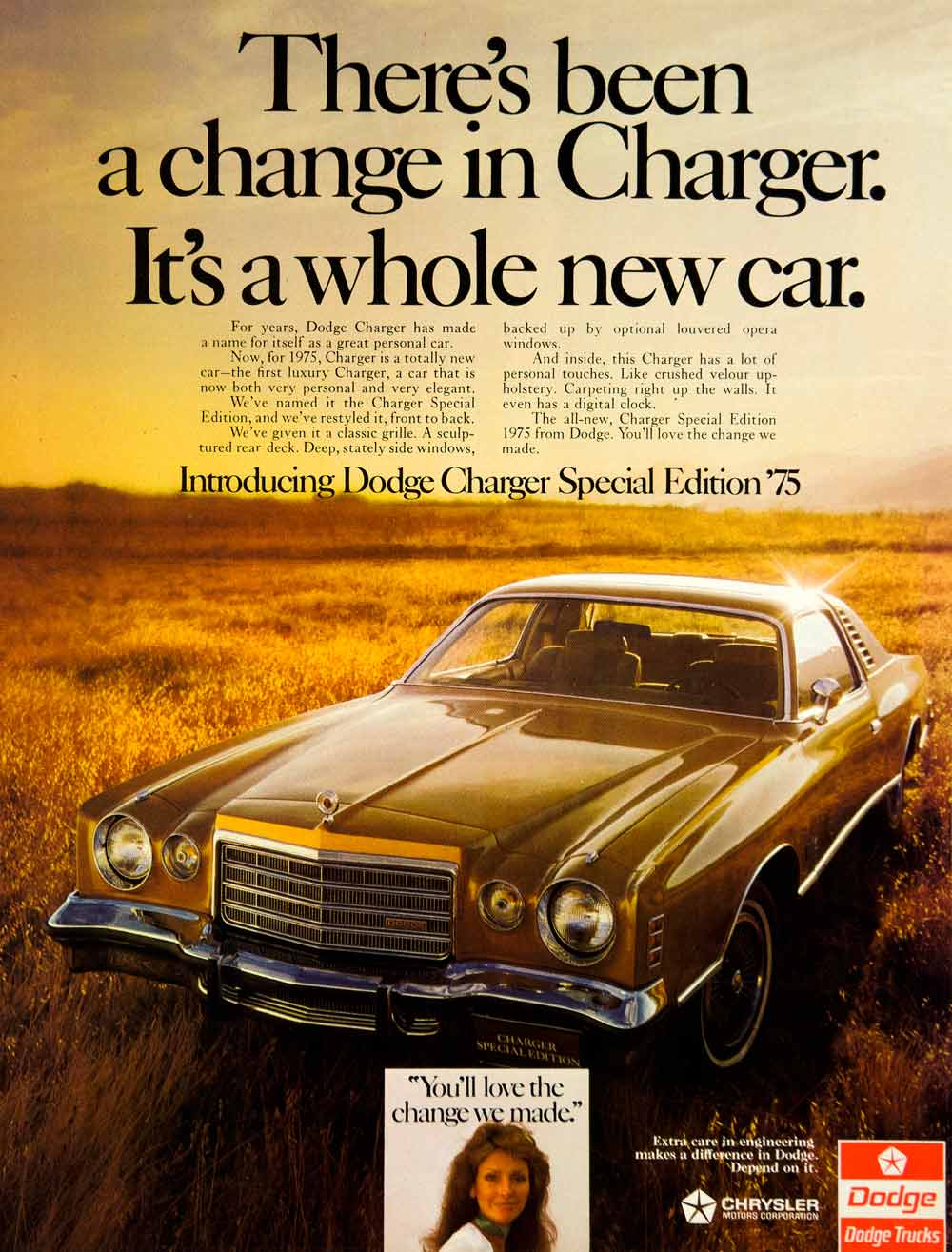 1974 Ad 1975 Dodge Charger Special Edition 2 Door Coupe Fourth Generation YCD9